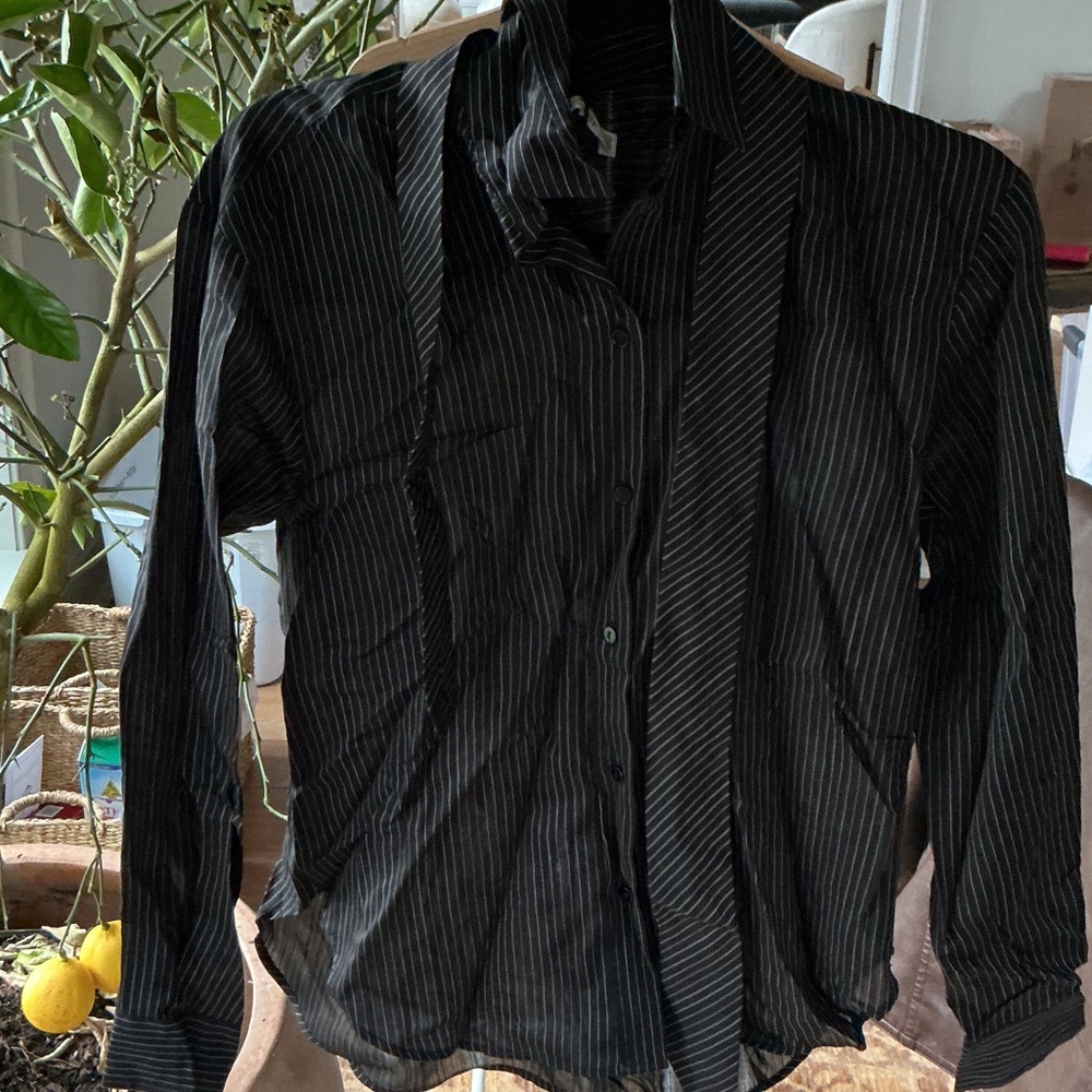 Zara women’s Black Pinstripe Shirt